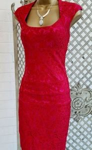 Jax Cap Sleeve 🍒 Red Lace Cocktail Dress